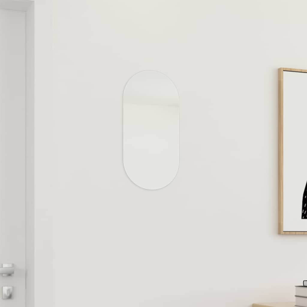 Spiegel mit LED-Leuchten 60x30 cm Glas Oval