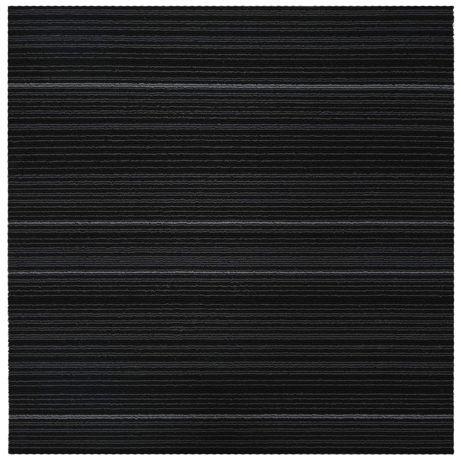 Teppichfliese Hellgrau mit Streifen 50 x 50 cm 4 pcs
