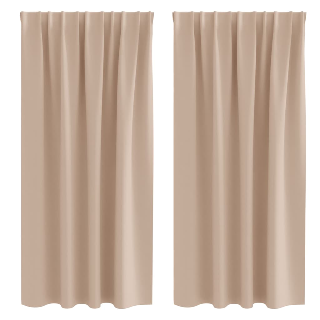 Verdunkelungs-Vorhänge mit Ringen 2 pcs Beige 140 x 140 cm
