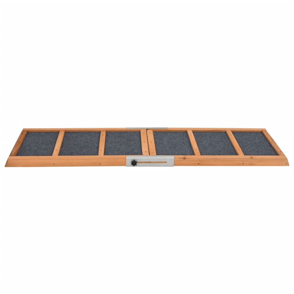 Hunderampe Grau 100x40 cm Massivholz Tanne