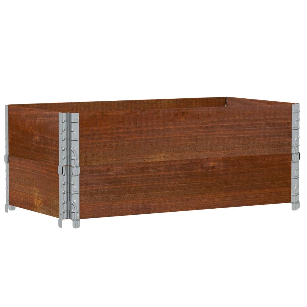 Paletten-Aufsatzrahmen Schwarz 80x60 cm Massivholz Kiefer