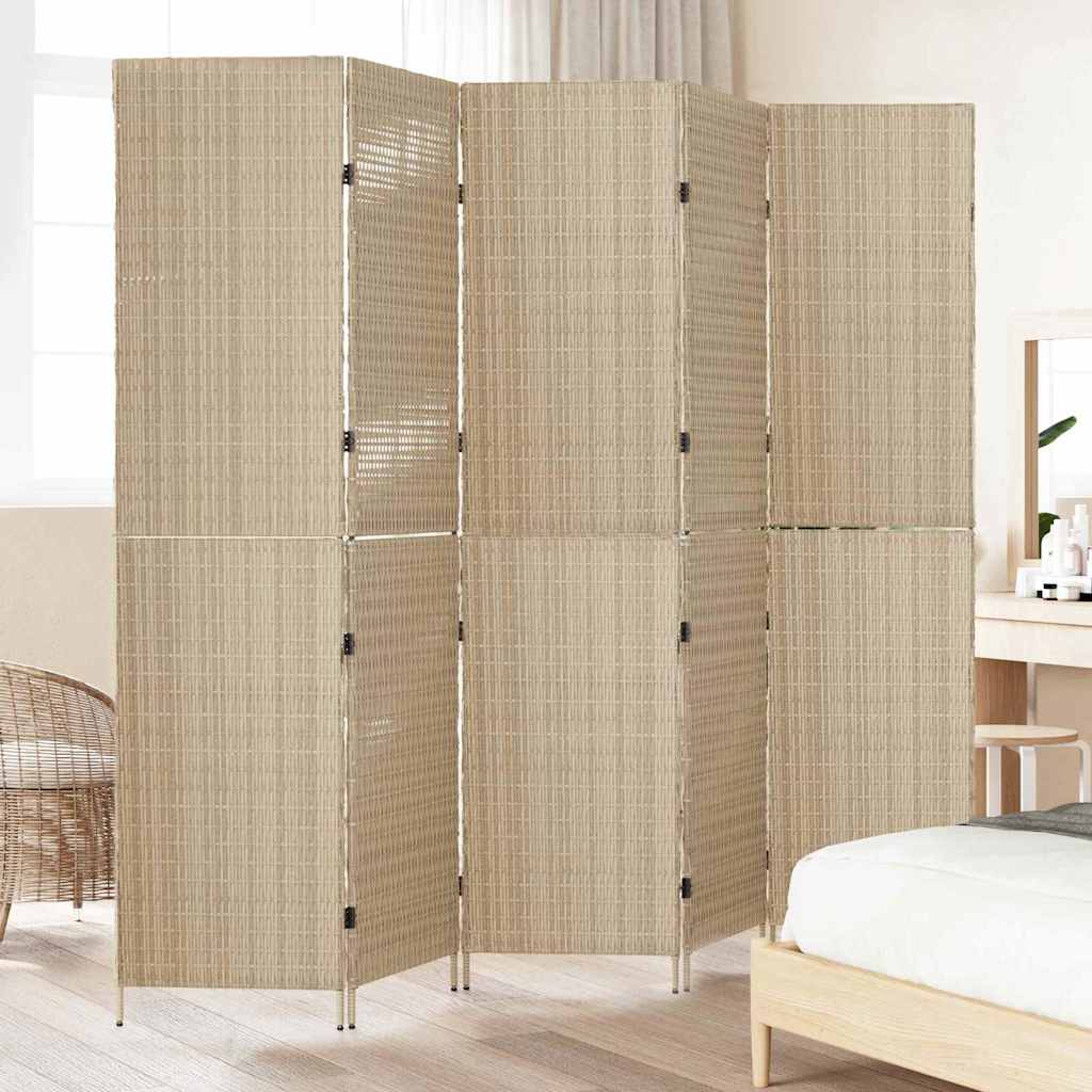 Raumteiler Schwarz 146 x 180 cm Poly-Rattan