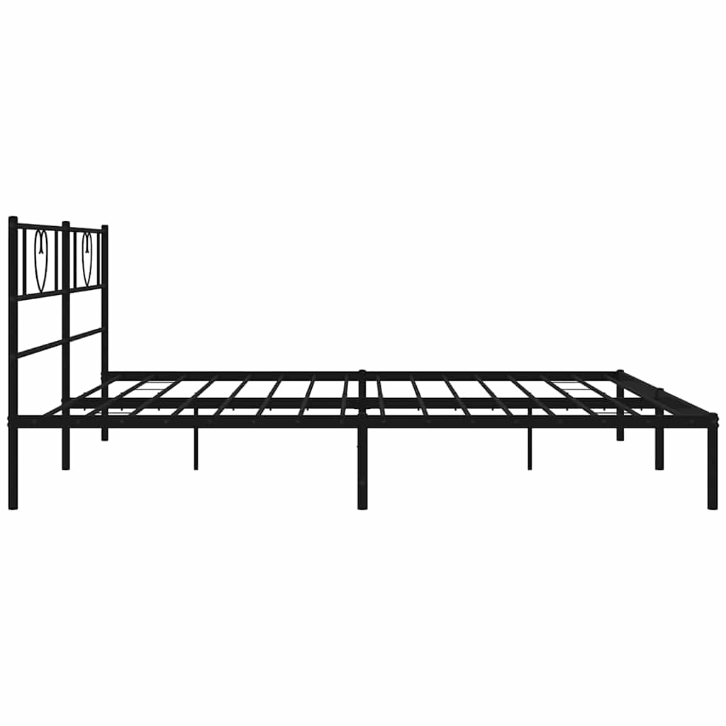 Bettgestell mit Kopfteil Metall Schwarz 100x190 cm