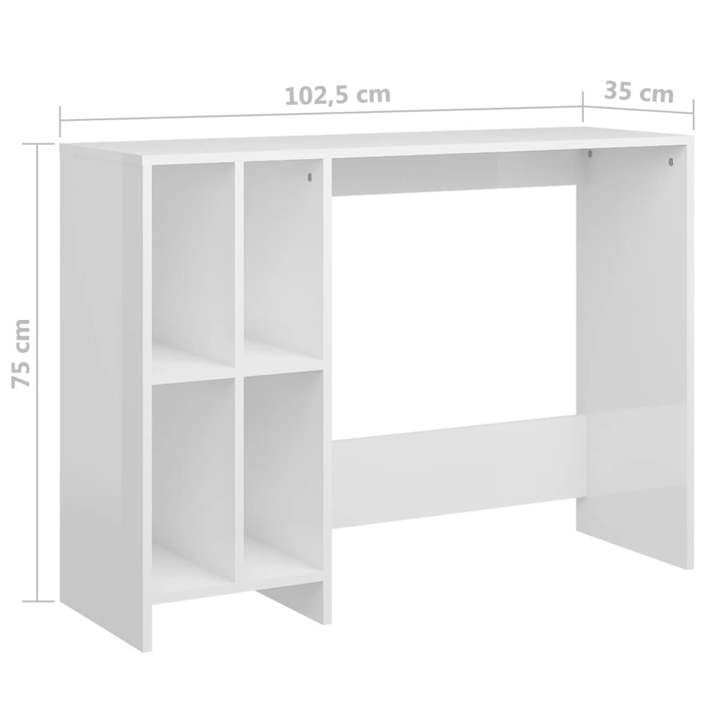 Computertisch Weiß 102,5x35x75 cm Holzwerkstoff