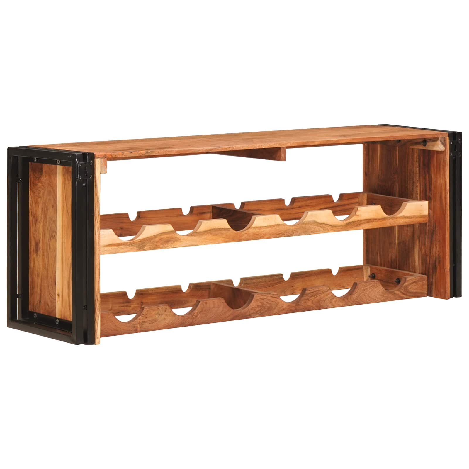Weinregal Braun 60 x 45 x 33 cm Massives grobes Mangoholz