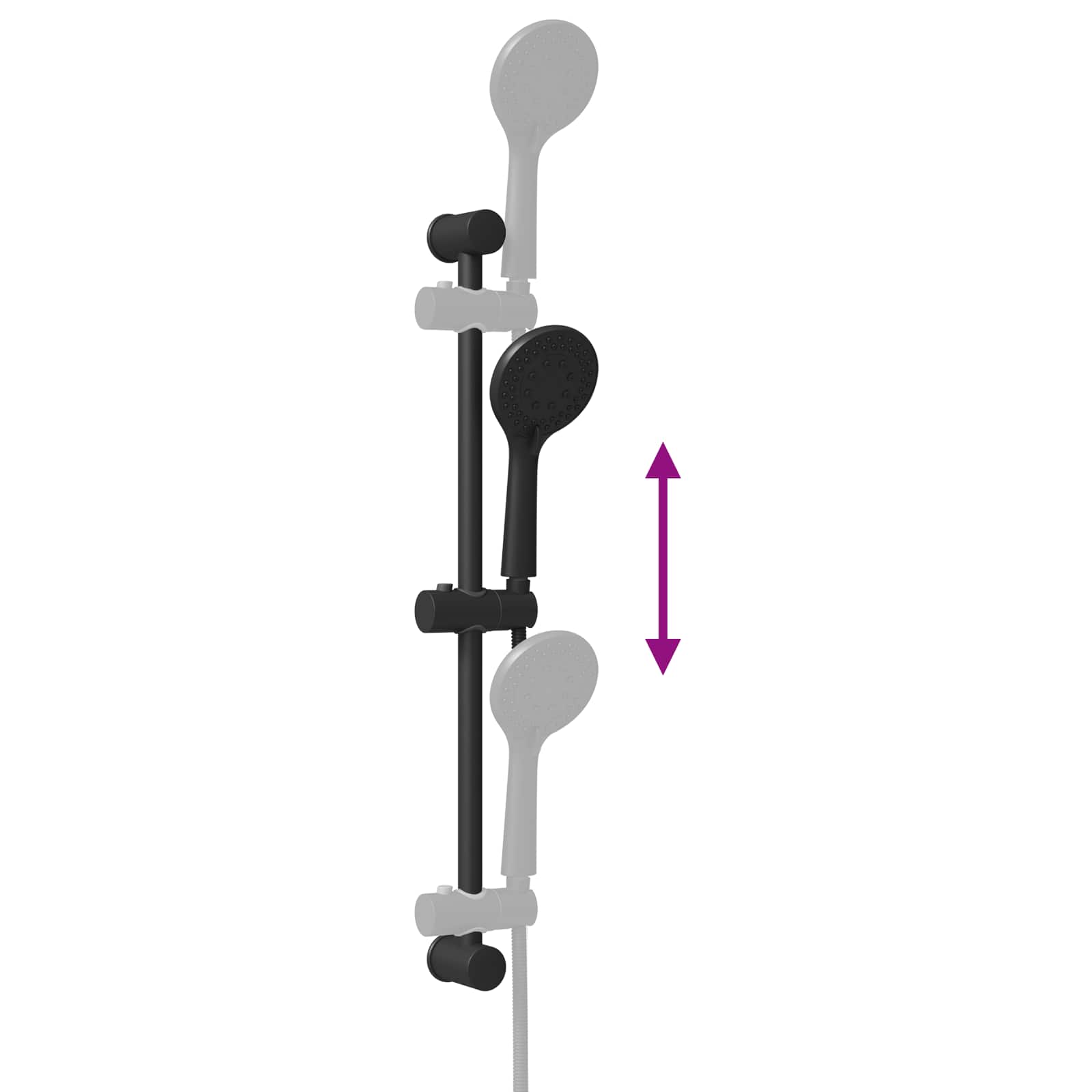 Duschsystem-Set Chrom 70 cm Edelstahl