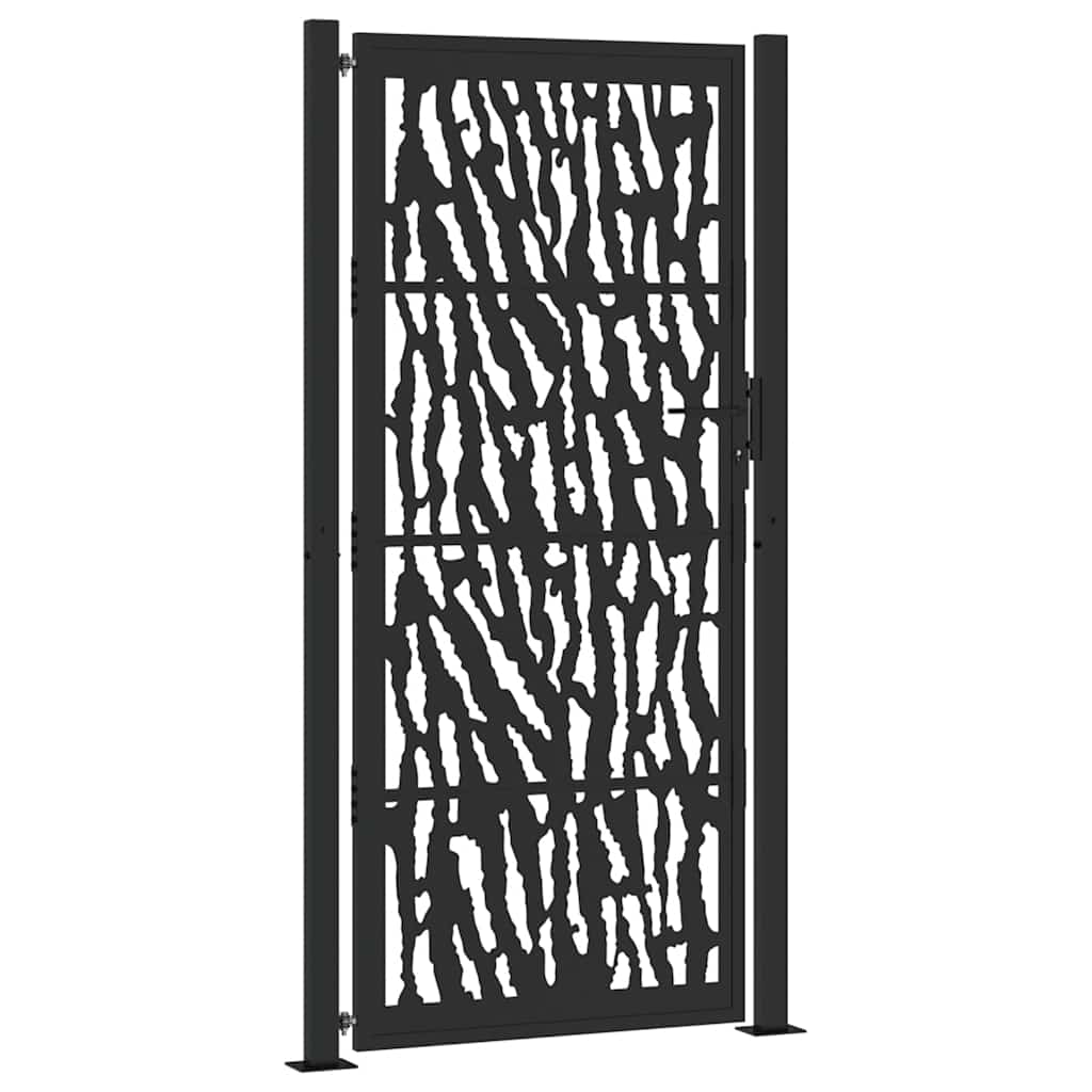 Gartentor Schwarz 100x100 cm Stahl Lichtdesign