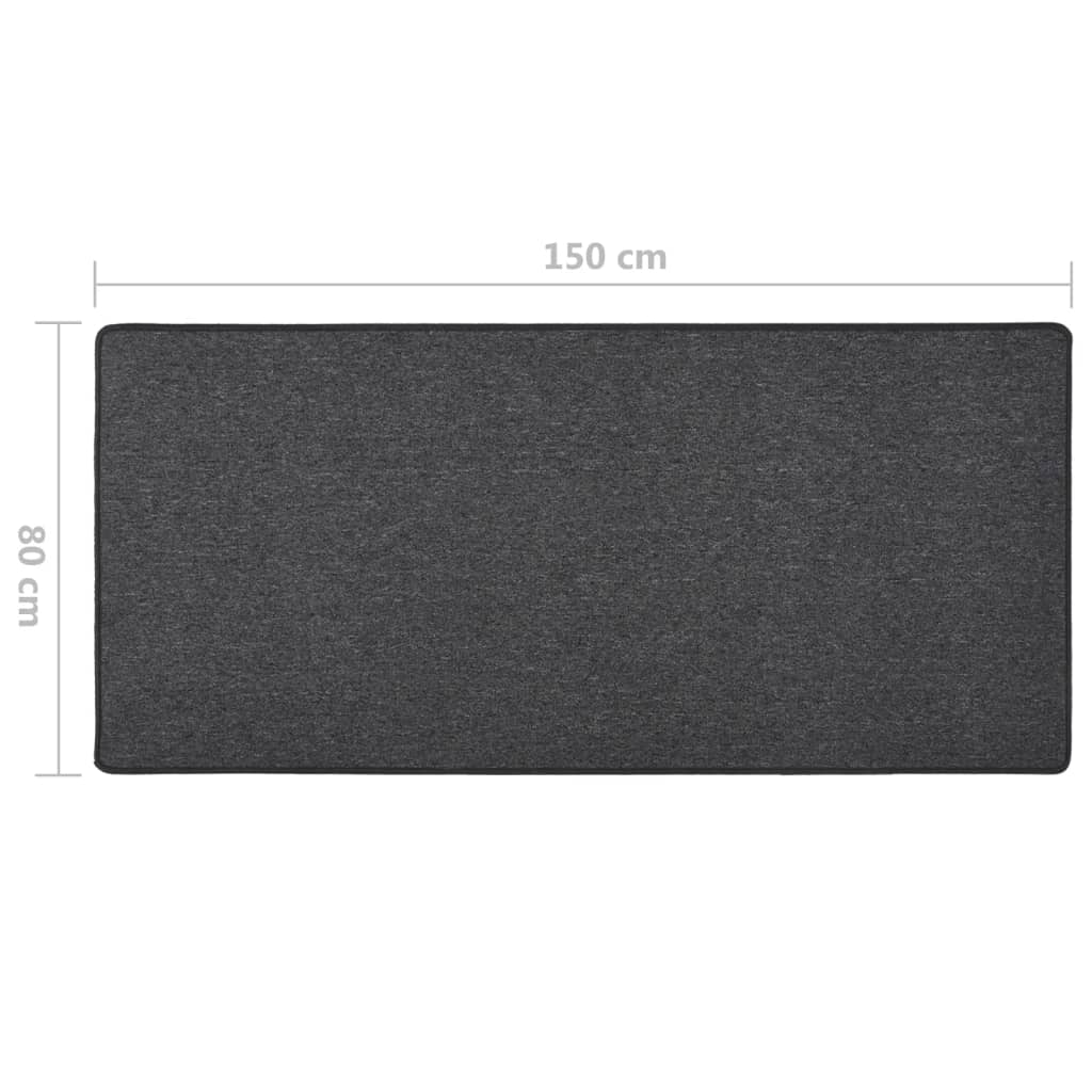Teppichläufer Anthrazit 80 x 500 cm 100% Polypropylen