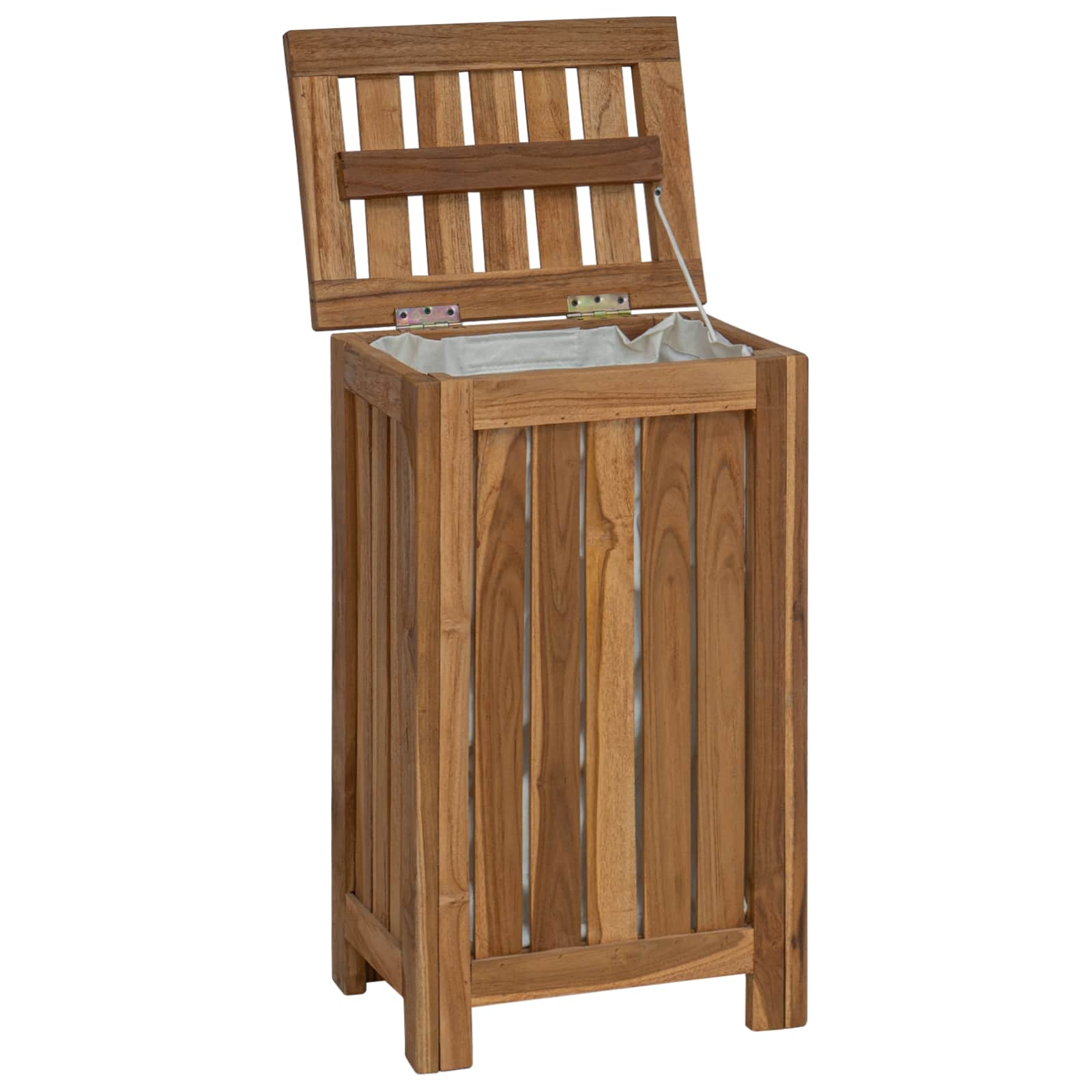 Wäschekorb Natur 35 x 25 x 60 cm Massivholz Teak