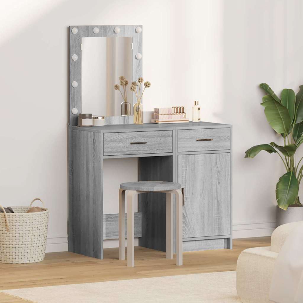 Schminktisch mit Tür 2 pcs Weiß 50 x 41 x 135 cm Holzwerkstoff