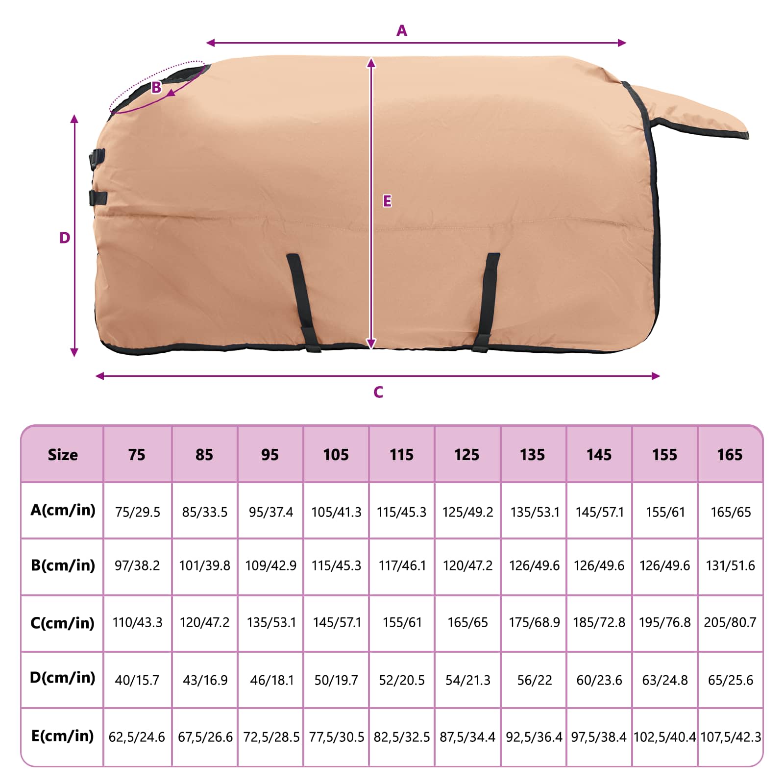 Pferdedecke Dunkelgrün und Schwarz 75 cm Polyester