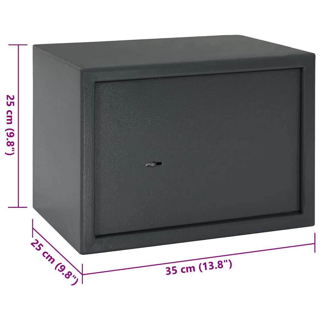 Safe Box mit Schloss Dunkelgrau 23 x 17 x 17 cm Stahl