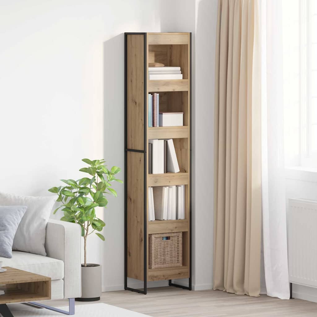 Bücherregal 2 pcs Schwarz Eichen-Optik 60 x 30 x 189,5 cm