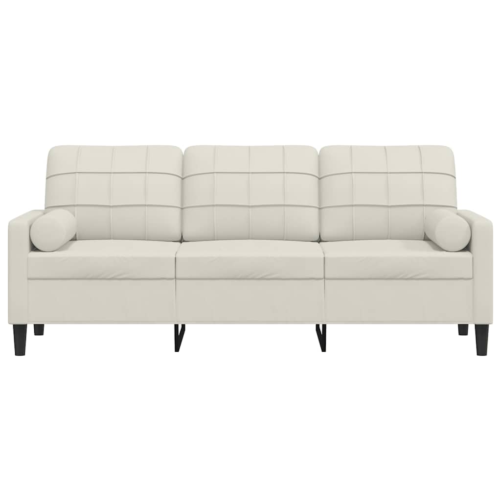 2-Sitzer-Sofa mit Zierkissen Hellgrau 120 cm Samt