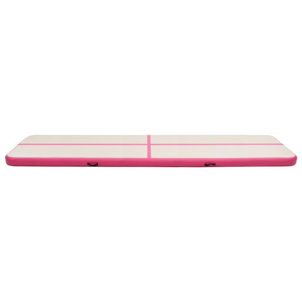 Aufblasbare Gymnastikmatte mit Pumpe 300×100×10 cm PVC Rosa