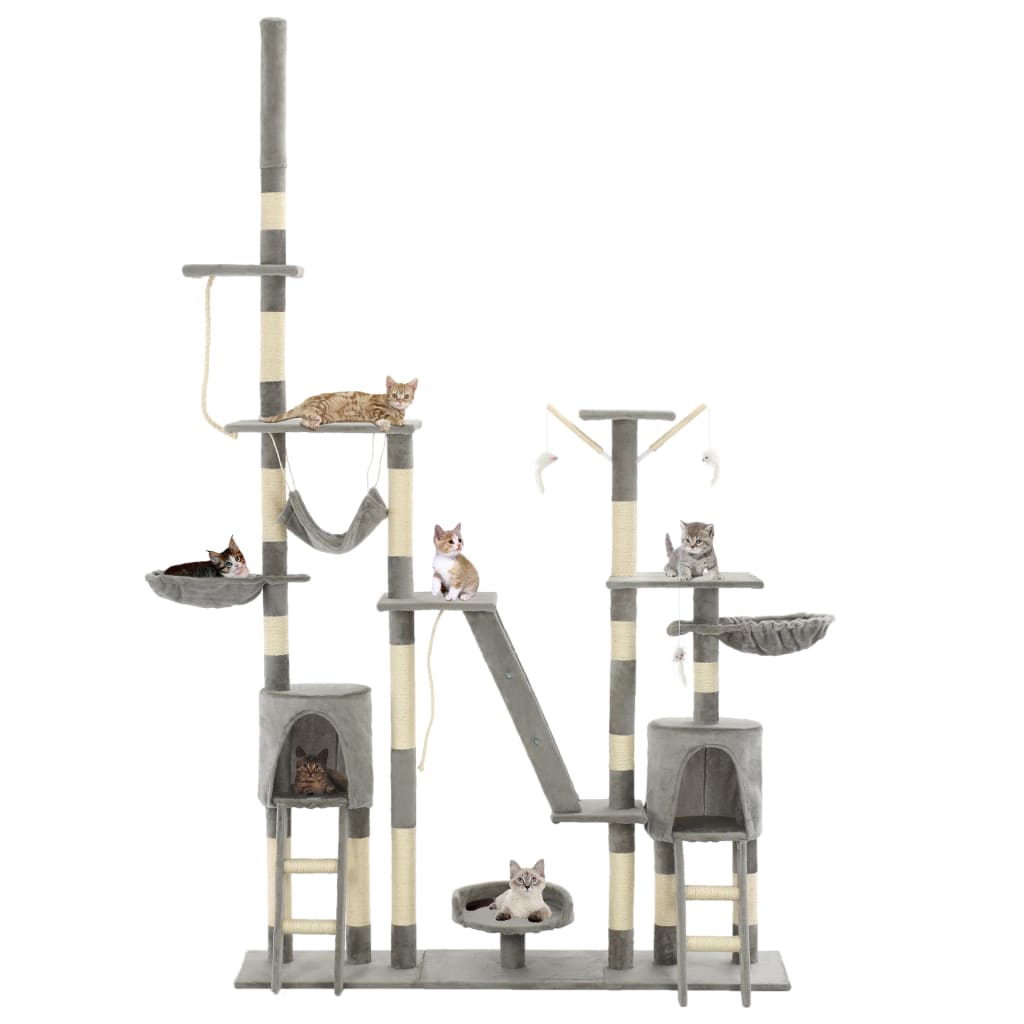Katzen-Kratzbaum mit Sisal-Kratzsäulen 230 - 250 cm Beige