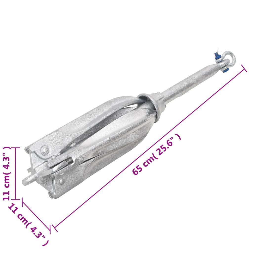 Klappanker Silber 0,7 kg Feuerverzinktes Gusseisen