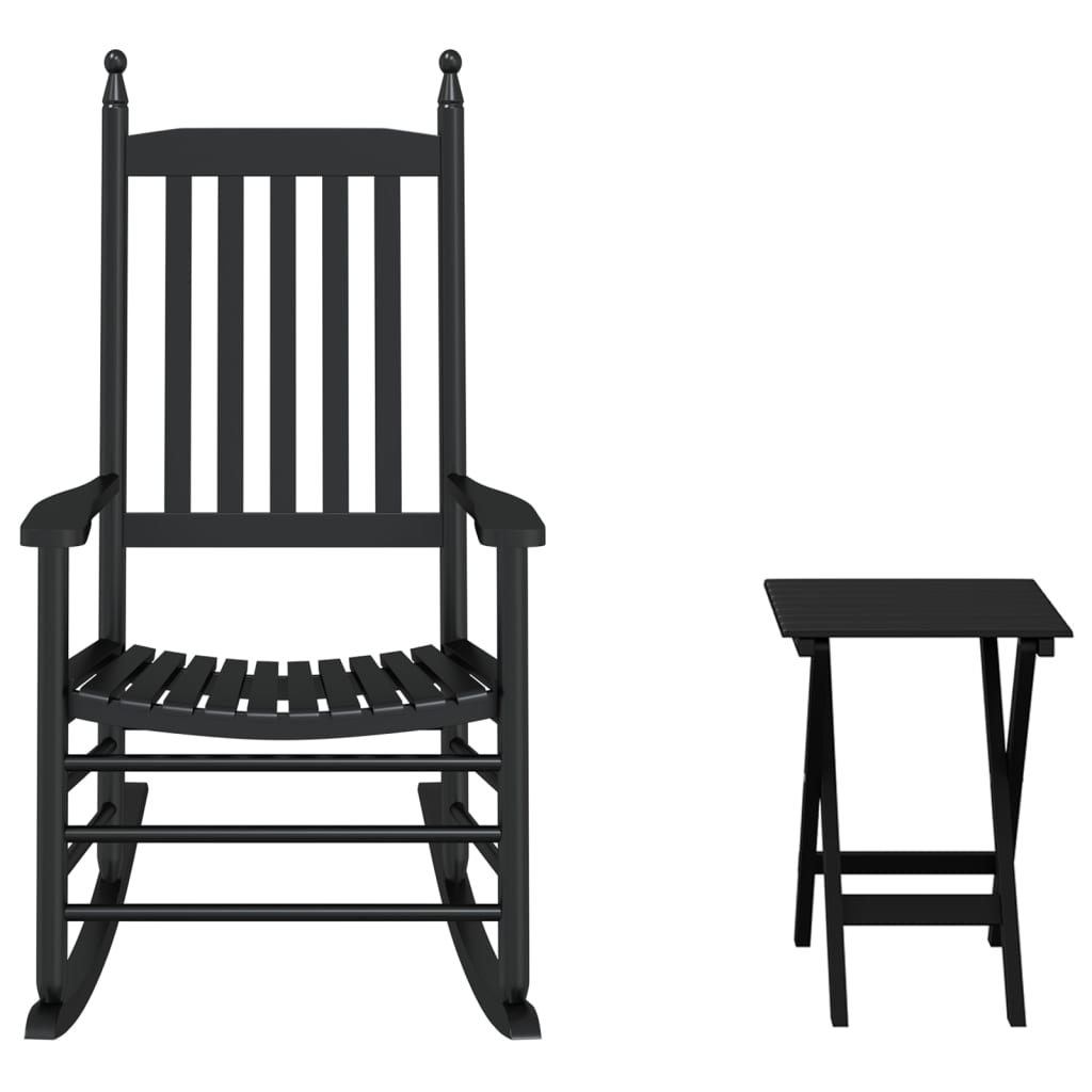 Schaukelstühle mit Gebogenen Sitzen 2 Stk. Schwarz Pappelholz
