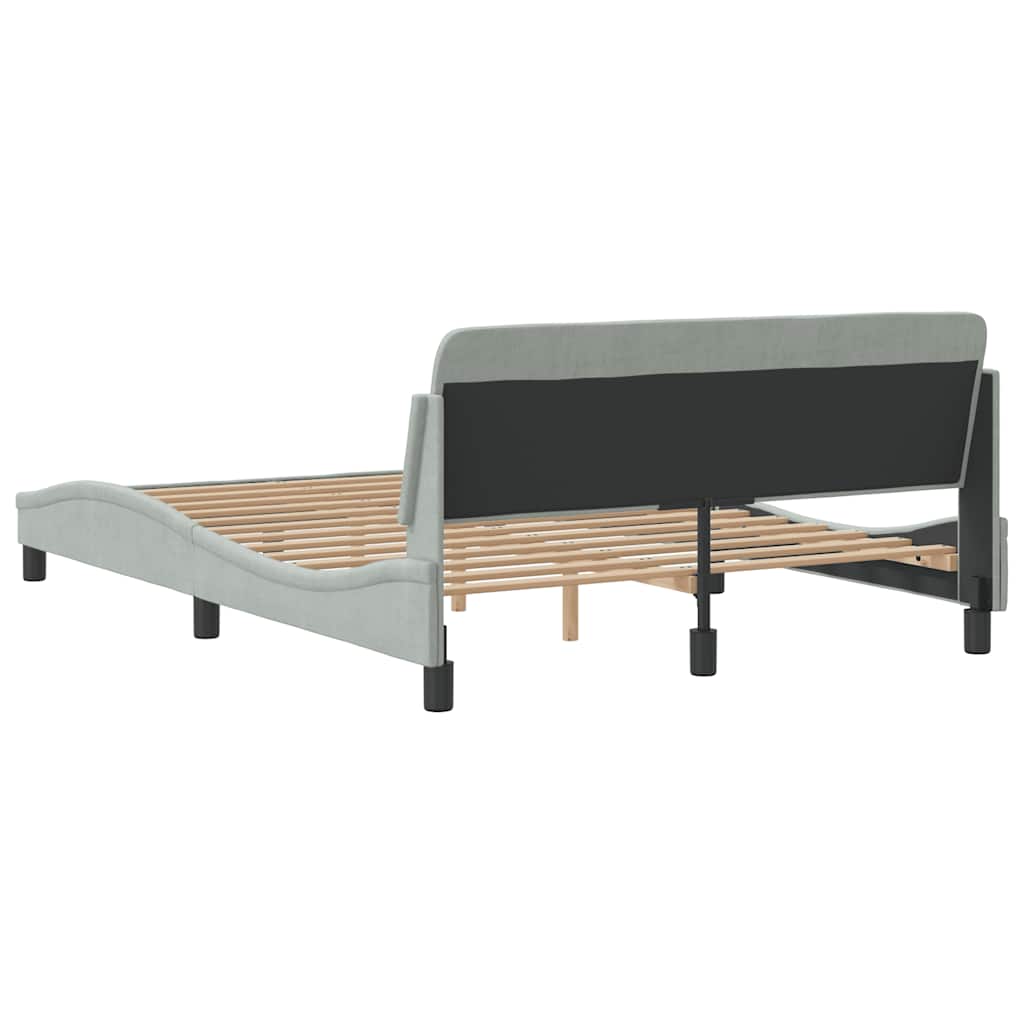 Bettgestell "Dover" Hellgrau 80x200 cm Samt
