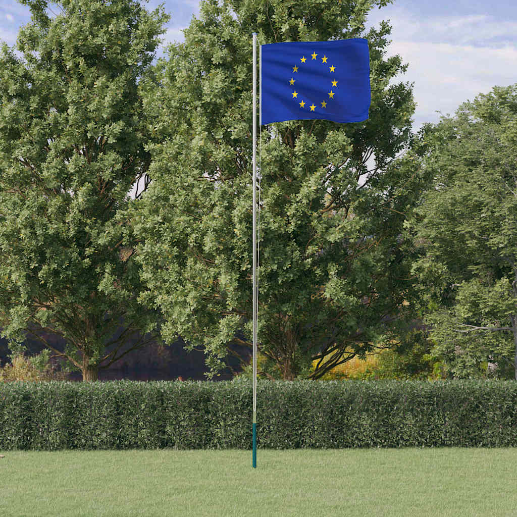 Fahnenmast Teilbar Silbern 6,08 m Aluminium