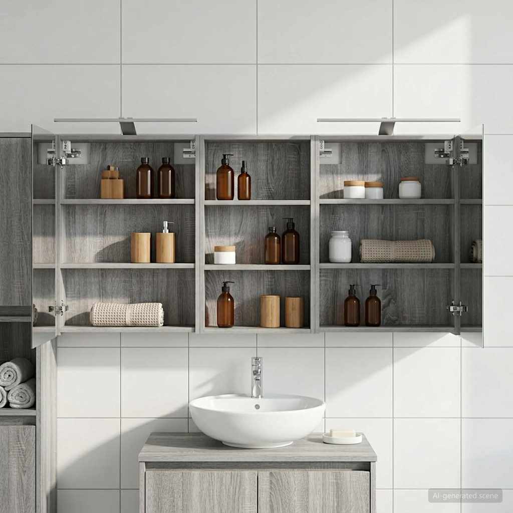 Badezimmerschrank-Set 3 pcs 80 x 10,5 x 50 cm Holzwerkstoff
