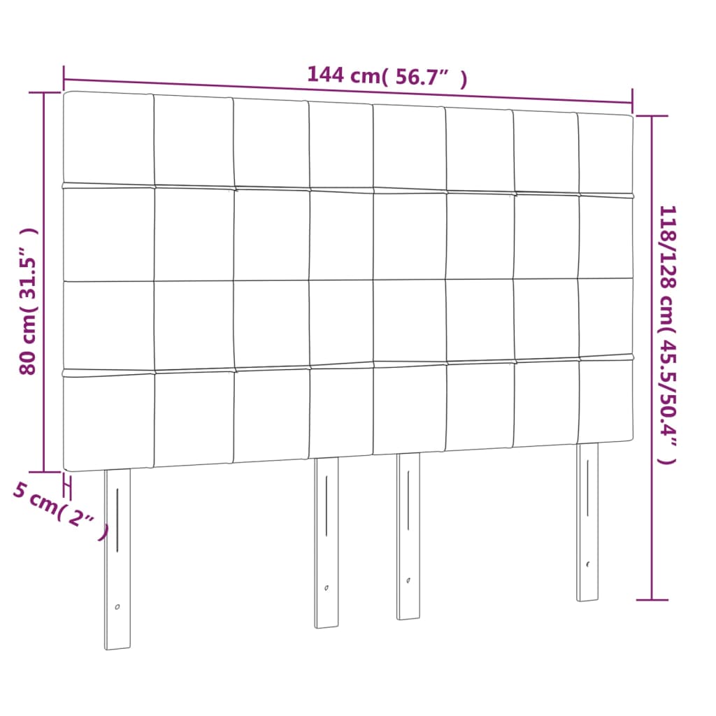 Kopfteil Hellgrau 80x5x118/128 cm Stoff