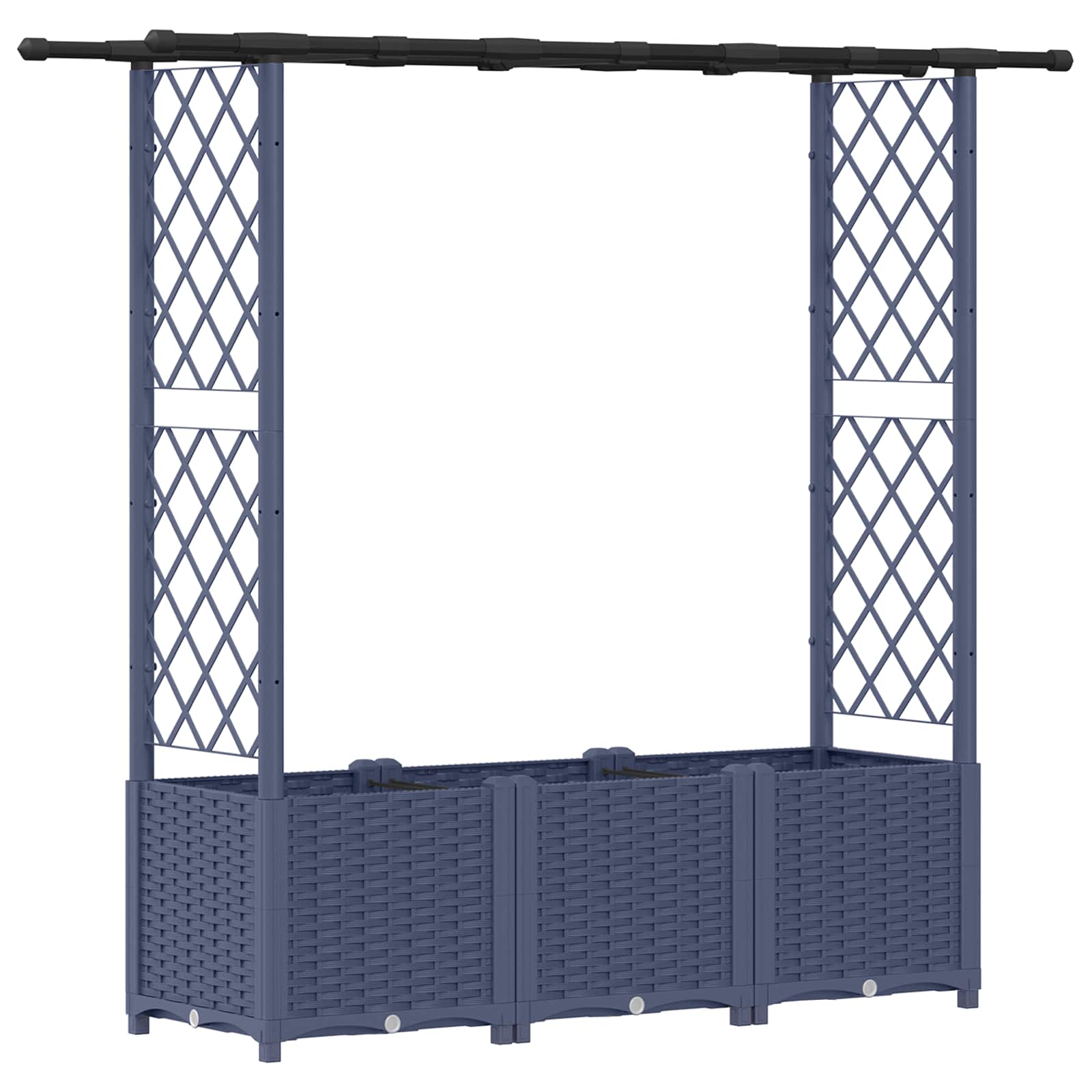 Hochbeet mit Rankgitter und Dach Braun 124 x 40 x 123 cm PP