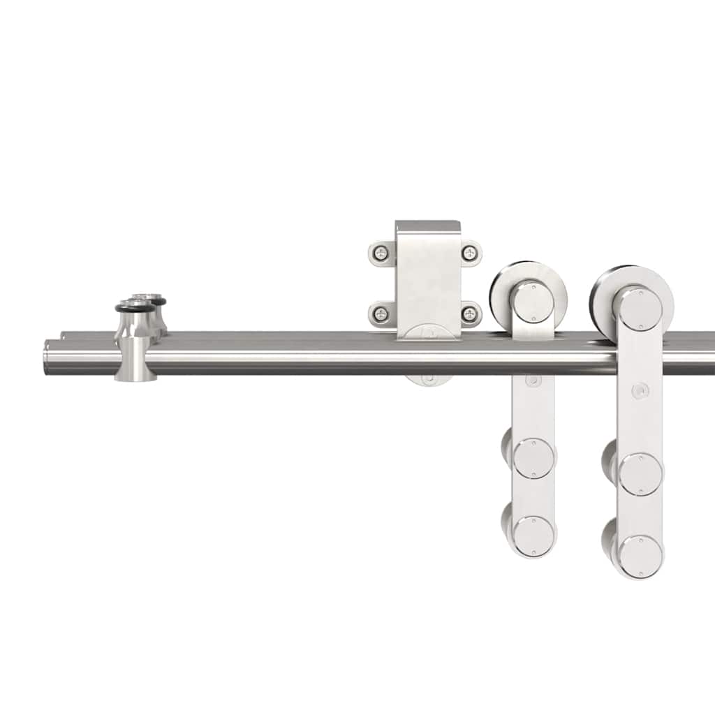 Schiebetür-Beschlagsatz 183 cm Edelstahl Silbern
