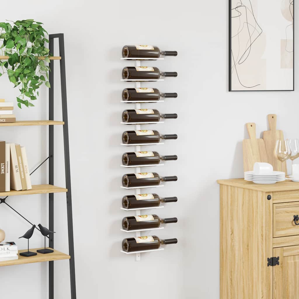 Wand-Weinregal für 9 Flaschen Schwarz Eisen