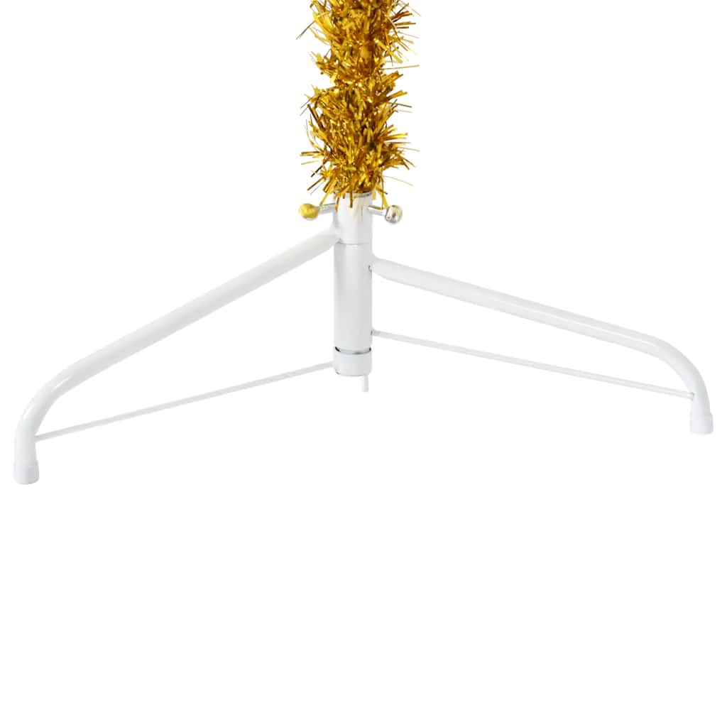 Künstlicher Halb-Weihnachtsbaum mit Ständer Schlank Weiß 180 cm