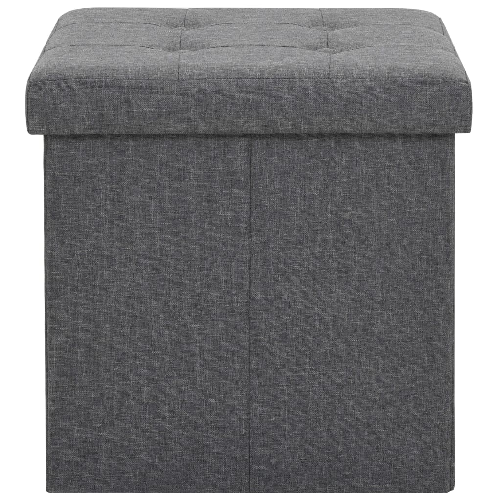 Hocker mit Stauraum Cremeweiß Leinenoptik