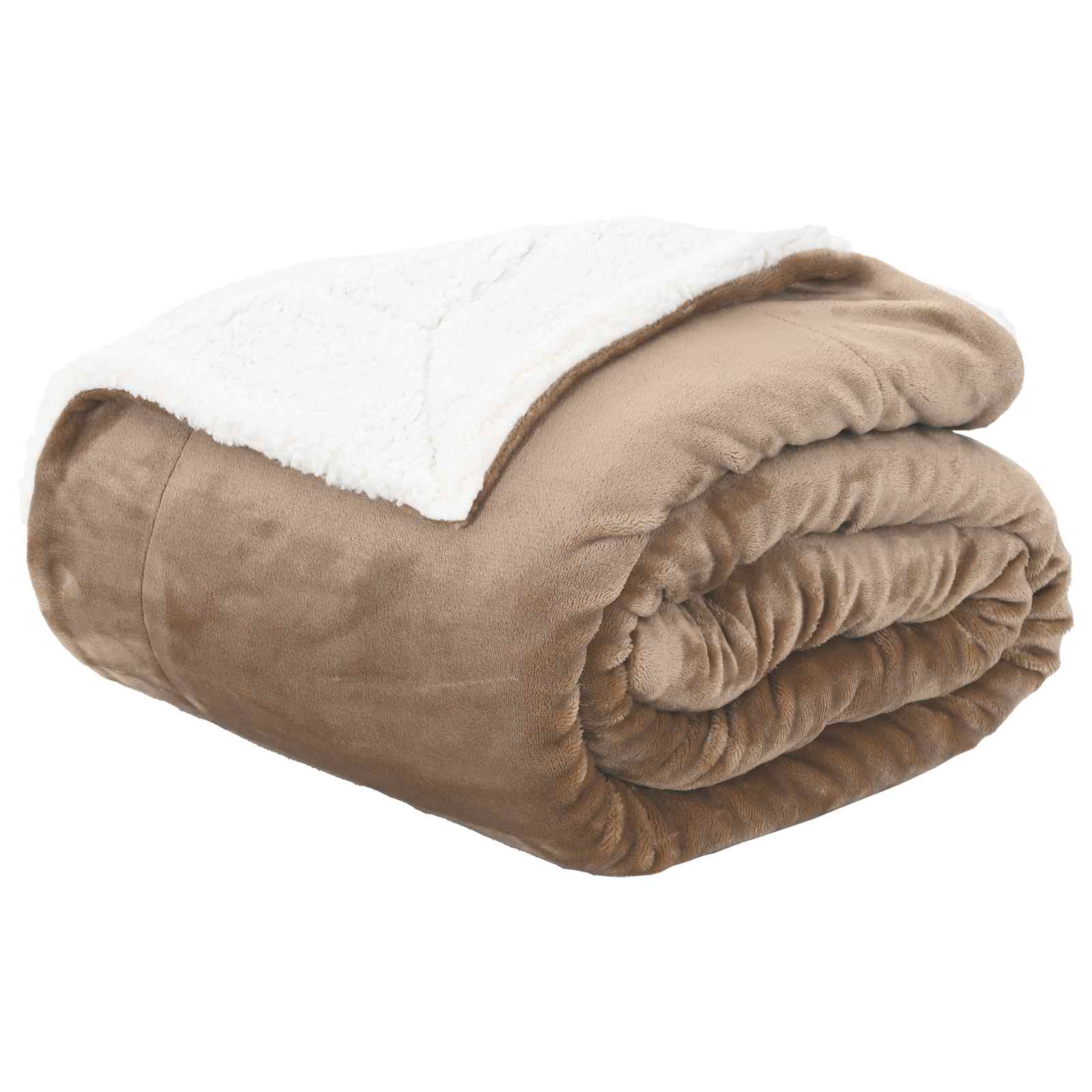 Überwurfdecke Beige 130 x 150 cm Fleece