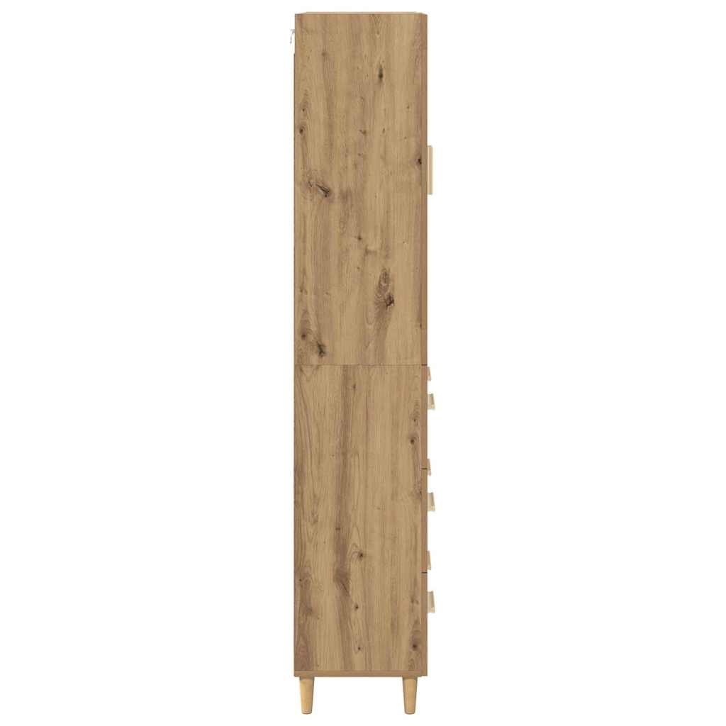 Highboard Altholz 69,5 x 34 x 180 cm Engineered Wood und Glas