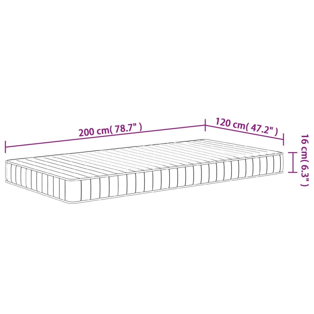 Matratze Schaumstoff Mittelweich 80x200 cm