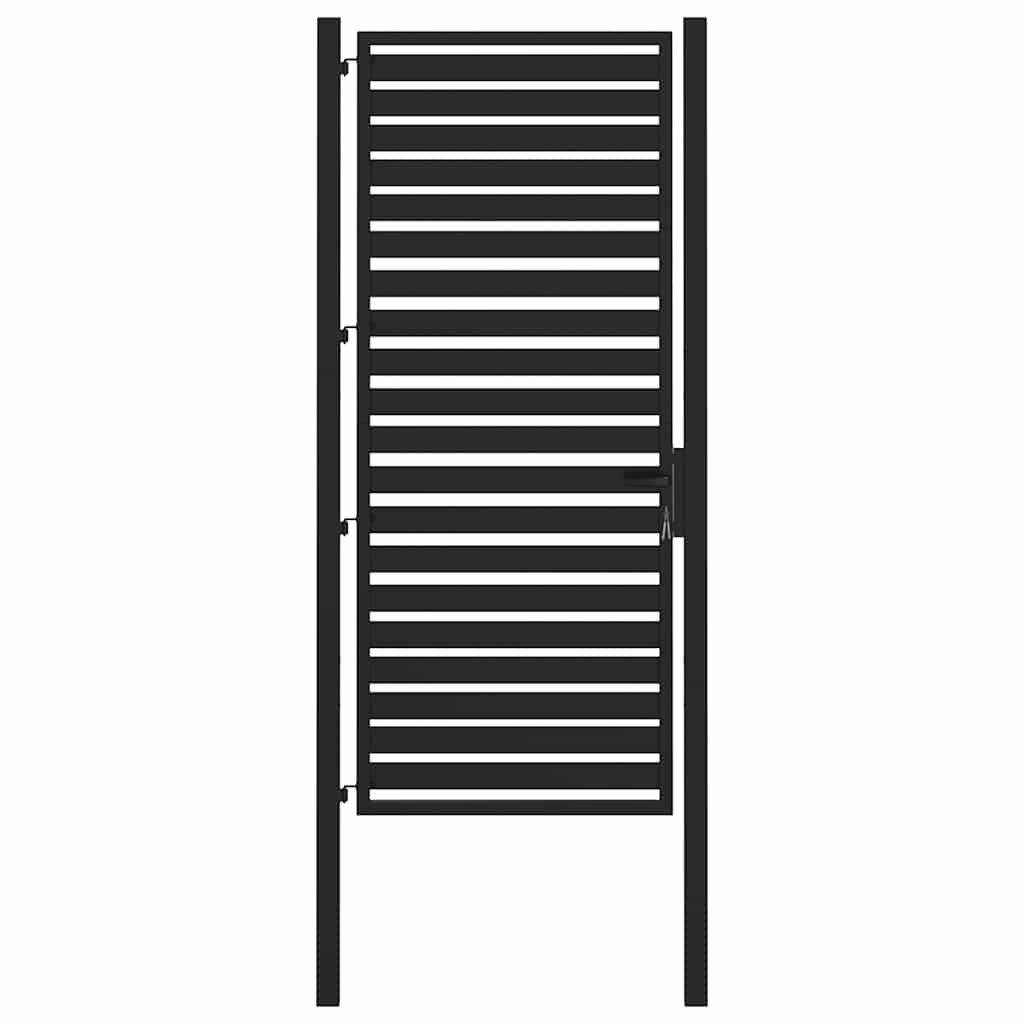 Gartentor Abschließbar Schwarz 100x100 cm Aluminium