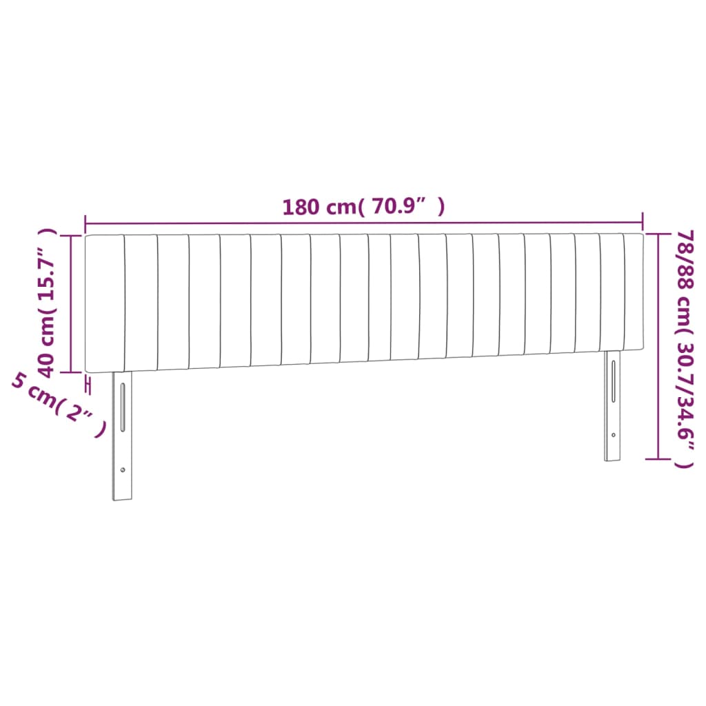 Kopfteil Hellgrau 80x5x118/128 cm Samt
