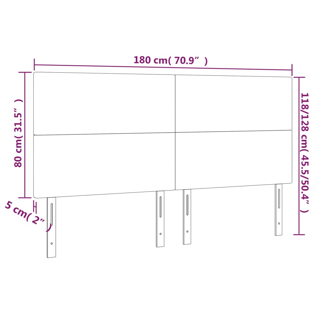 Kopfteil Hellgrau 80x5x118/128 cm Samt