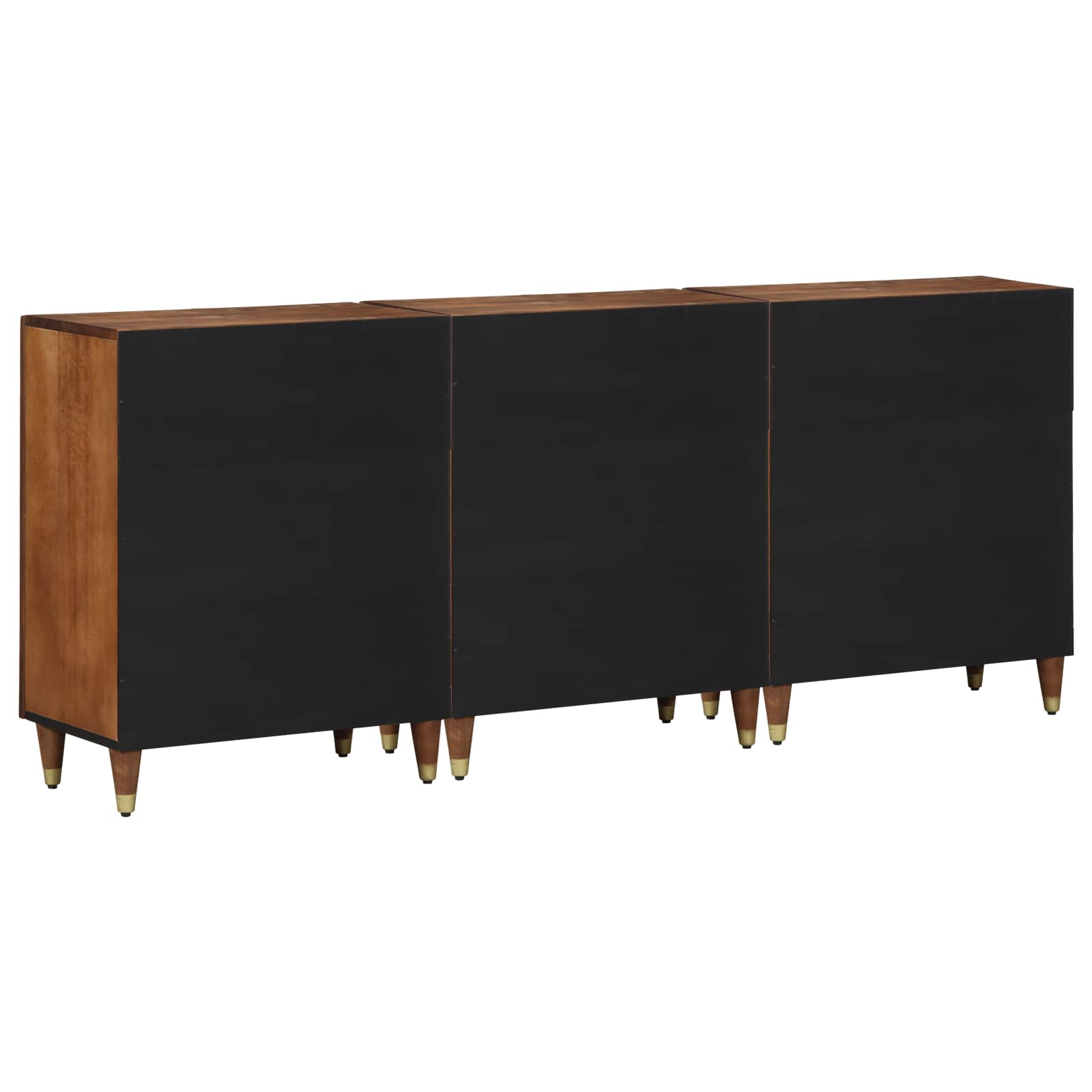 Badezimmerschrank-Set 3 pcs Grau und Gold 180 x 33 x 75 cm