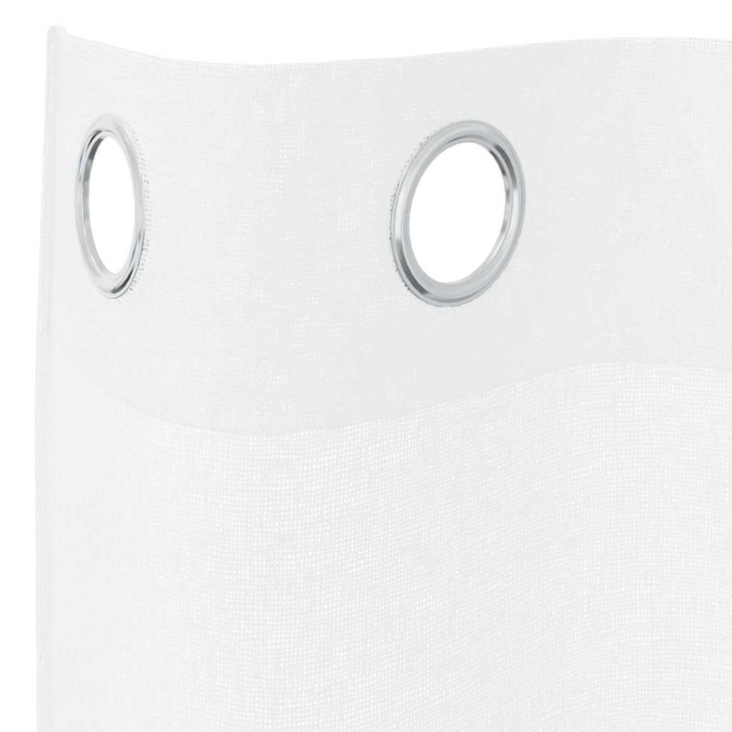 Voile-Vorhang mit Vorhängen 2 pcs Weiß 140 x 140 cm Polyester