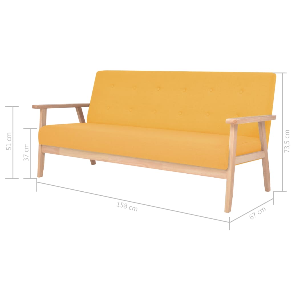 2-Sitzer-Sofa Stoff Hellgrau