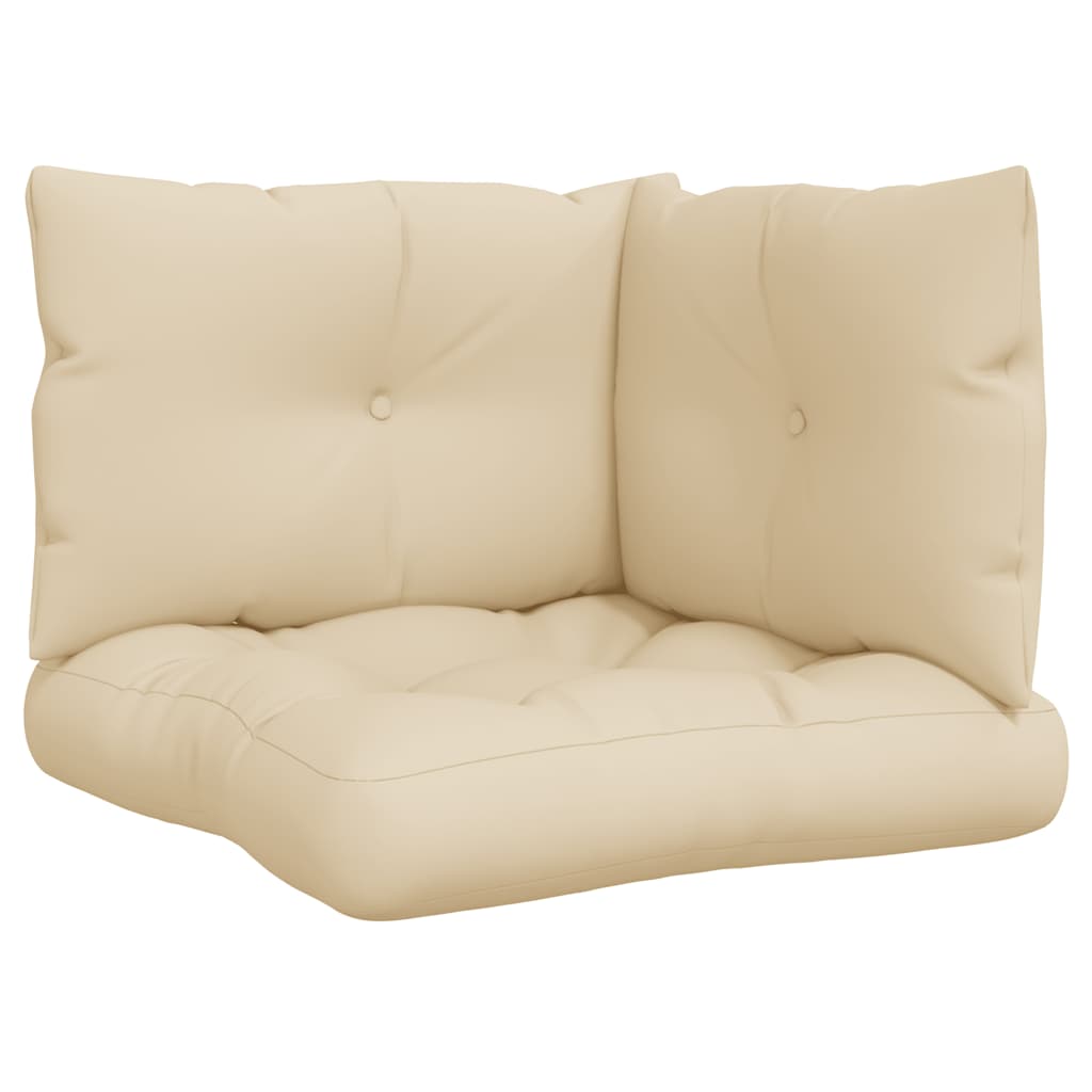 Palettenkissen 3-tlg. Taupe Stoff