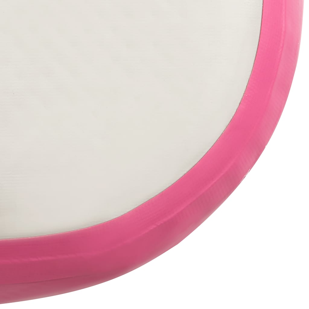 Aufblasbare Gymnastikmatte mit Pumpe 300×100×10 cm PVC Rosa