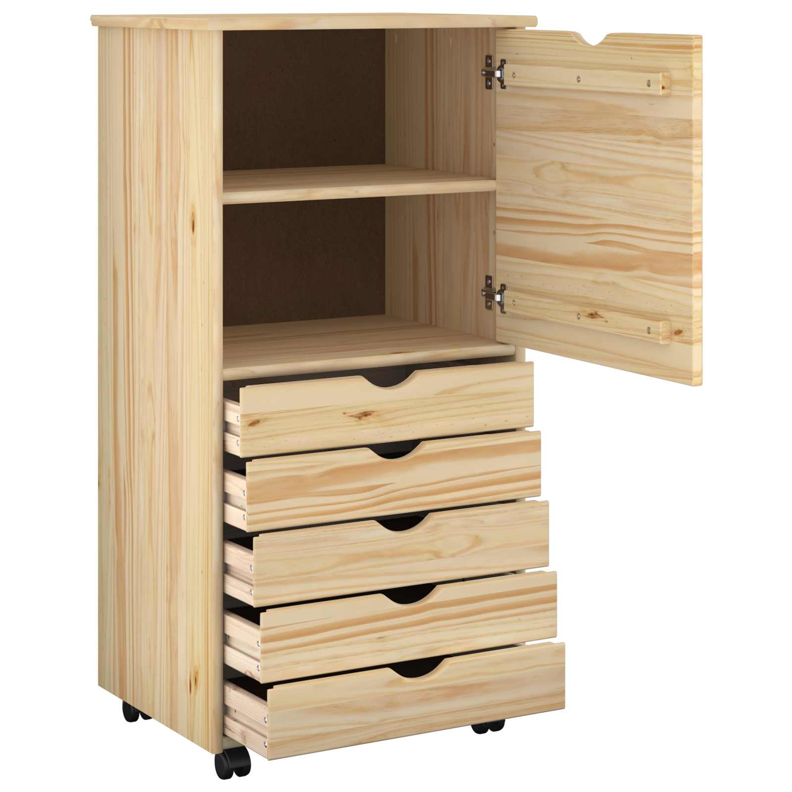 Rollschrank Honigbraun 53 x 39 x 103 cm Massivholz Kiefer