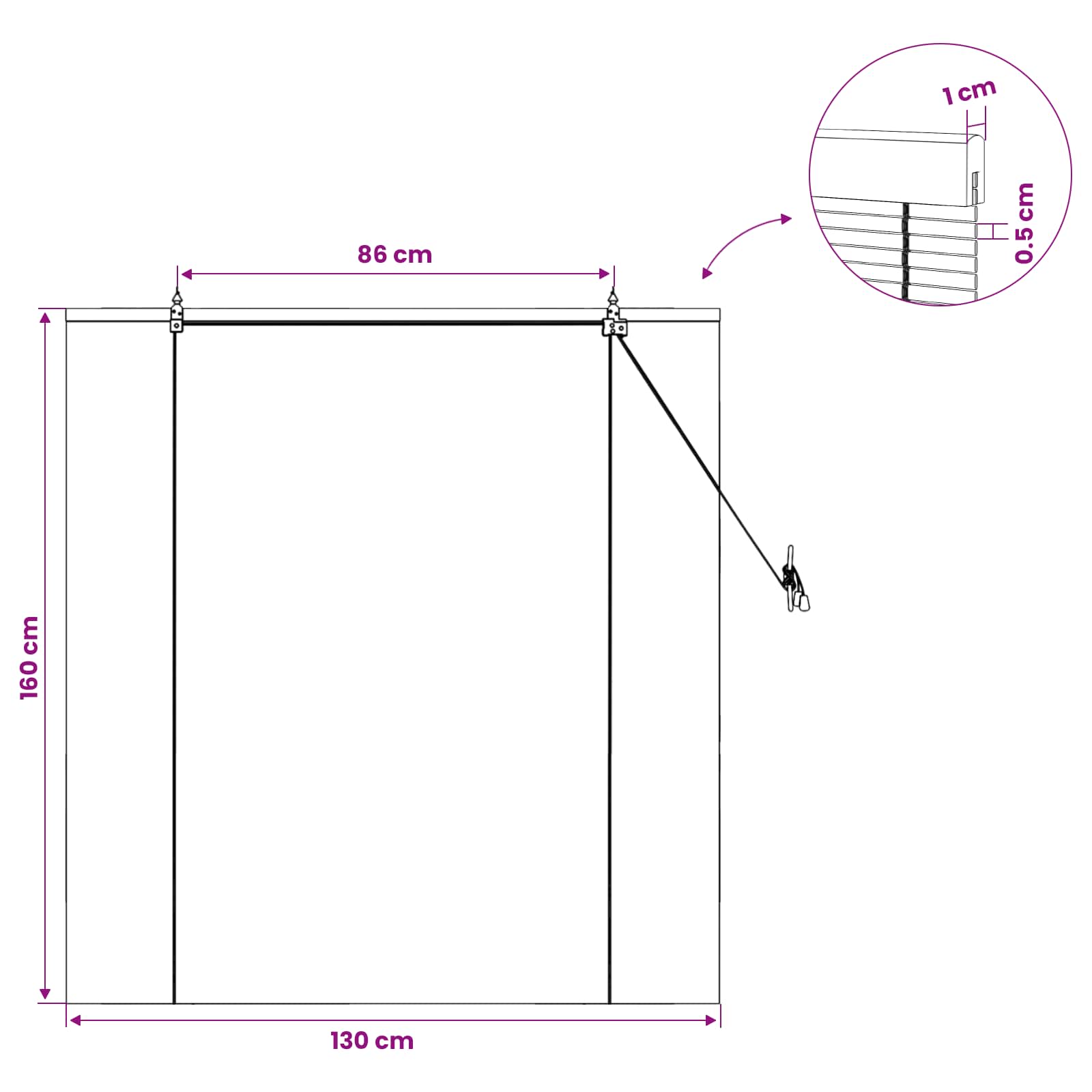 Rollo Braun 60 x 160 cm Bambus