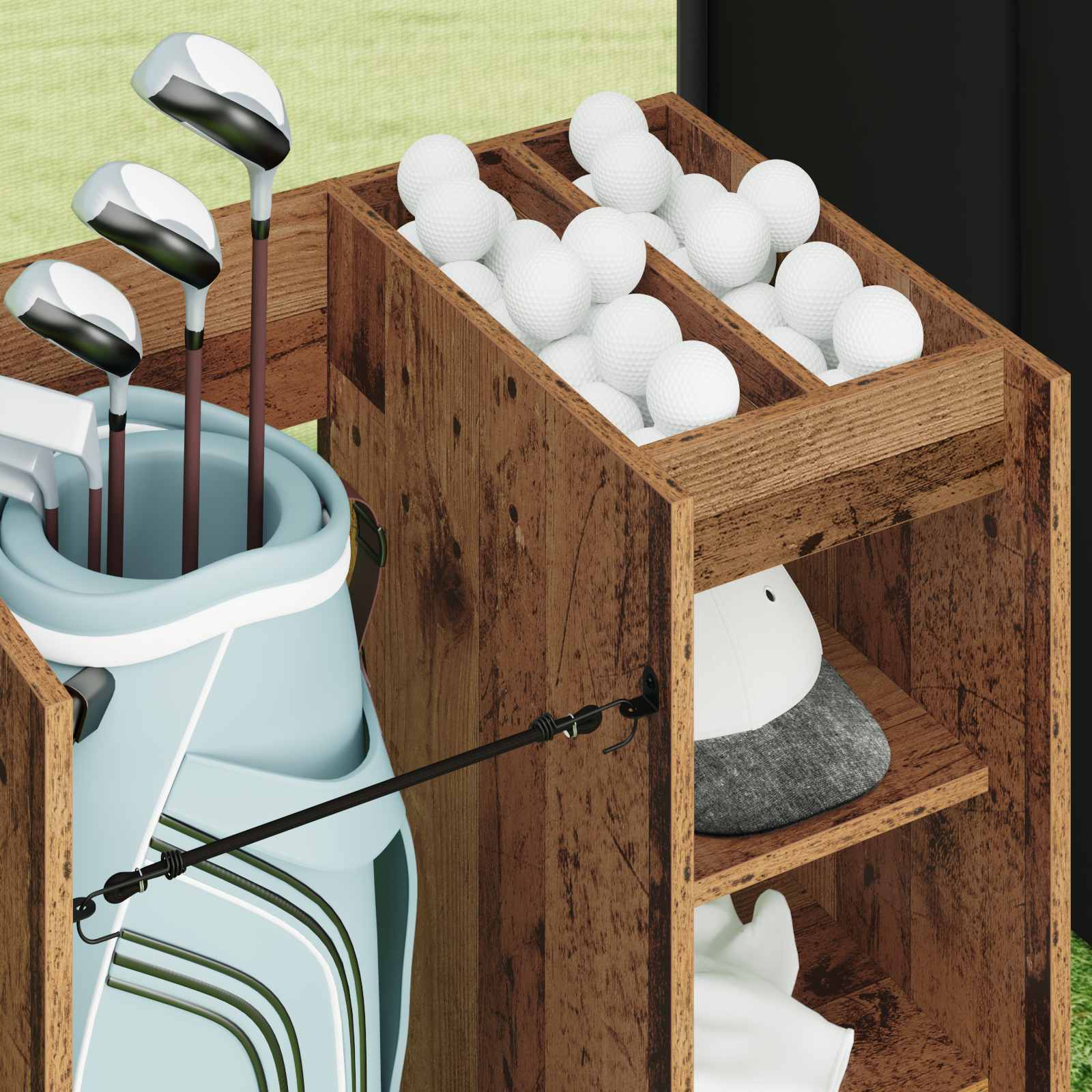 Golf Schrank Mit Rad Uni Weiß 65 x 45 x 98 cm