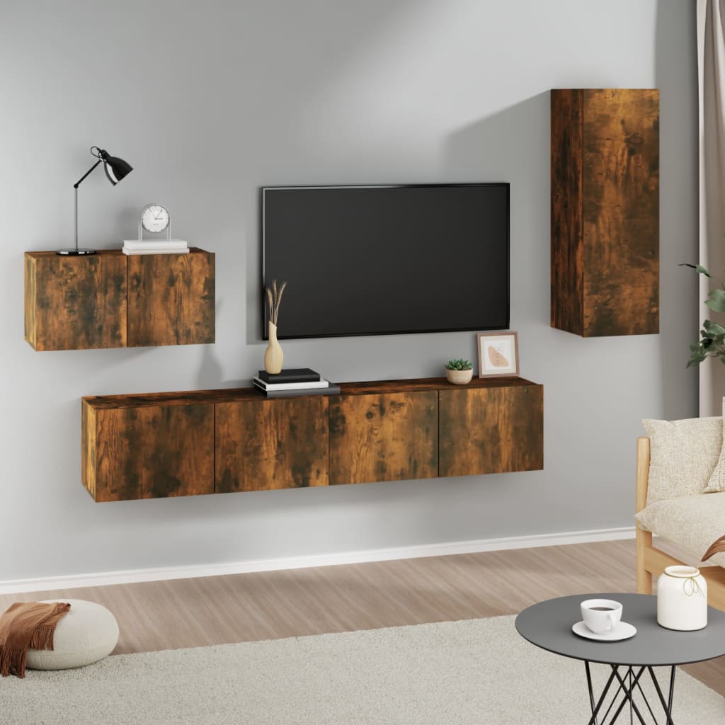 4-tlg. TV-Schrank-Set Sonoma-Eiche Holzwerkstoff