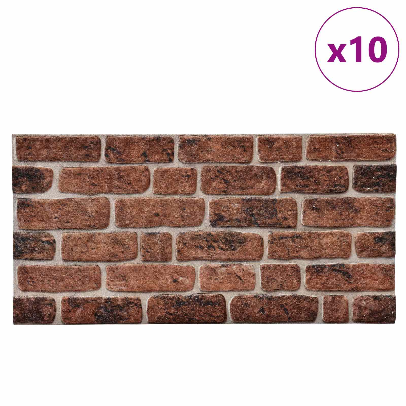 Wandpaneele 10 pcs Ziegel 100 x 50 cm EPS-Schaum