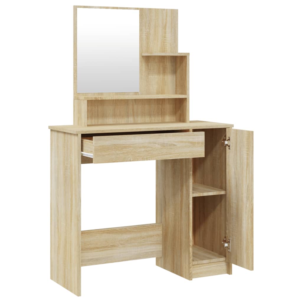 Schminktisch mit Spiegel Weiß 86,5x35x136 cm