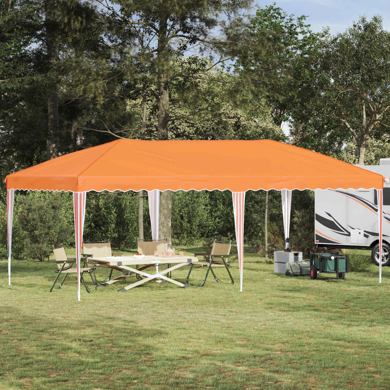 Pop-up Partyzelt 575 x 290 x 245 cm Creme
