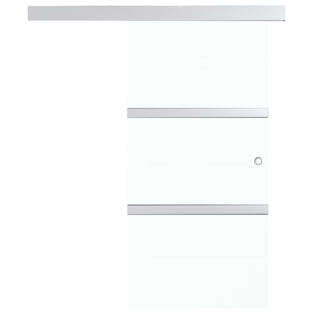 Schiebetür ESG-Glas und Aluminium 76x212 cm Silbern